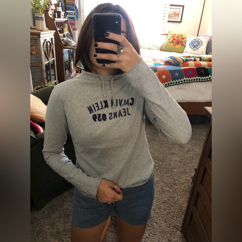 90s Calvin Klein Jeans 039 Women's Grey Long Sleeve